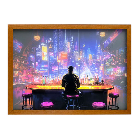 Urban Nights Bar Man Light Painting Artwork Table Lamp Night Light