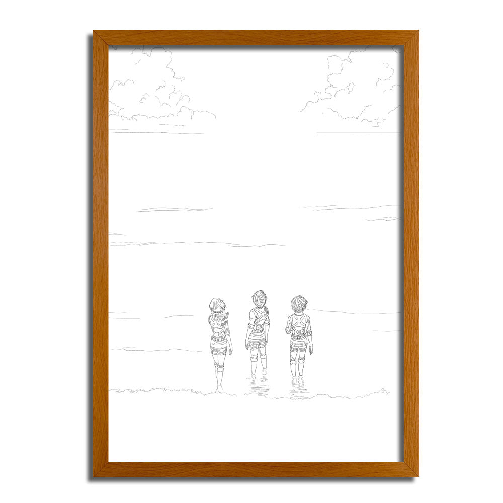 Attack on Titan Classic Beach Scene LED Light Painting Artwork Night Light AOT9