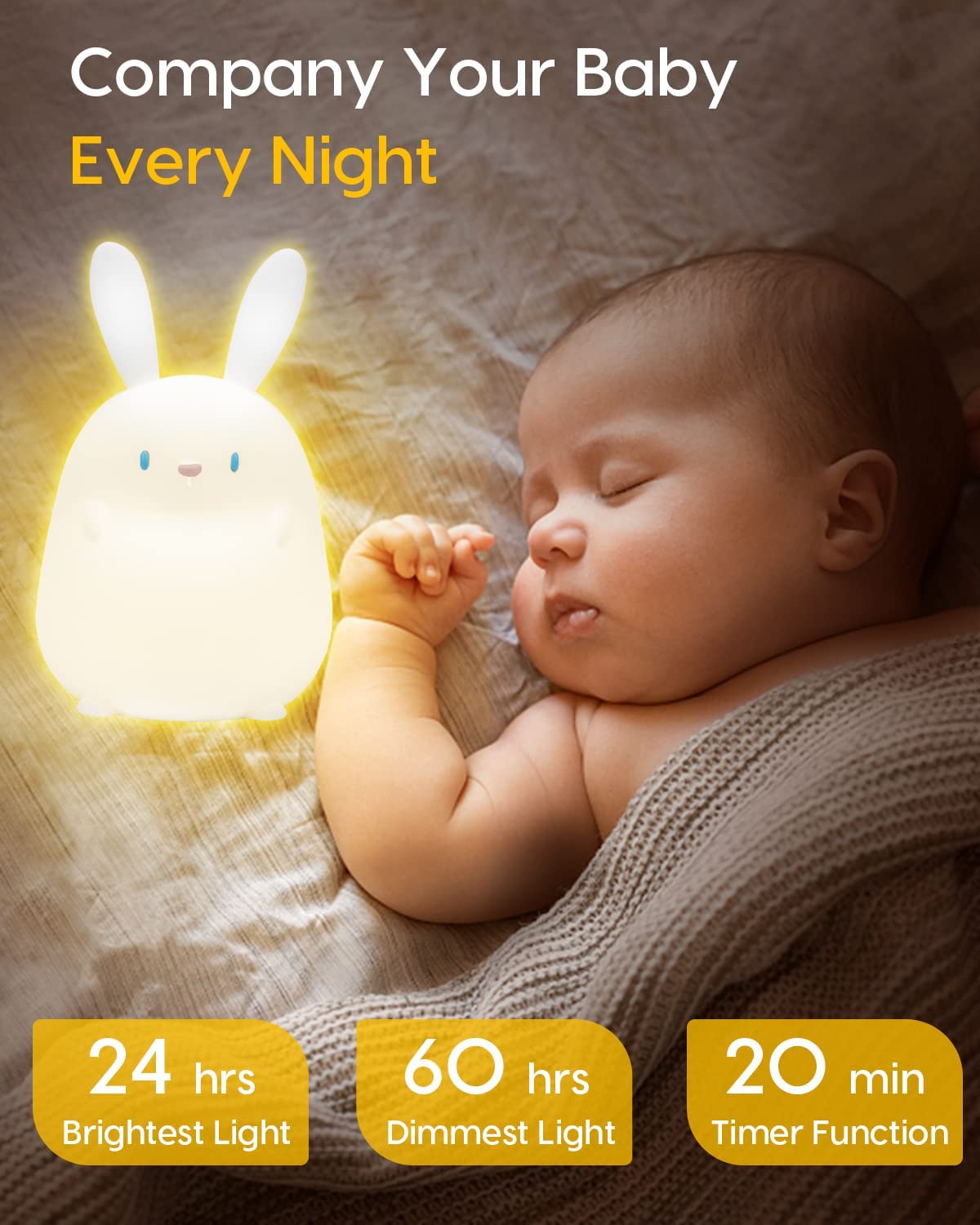 Bunny Silicone Lamp Led Nightlights Home Decor Lamp