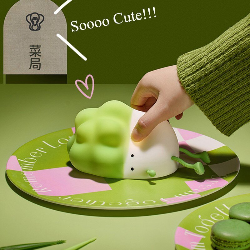 Cute Vegetable Cabbage Night Light Silicone Lamp