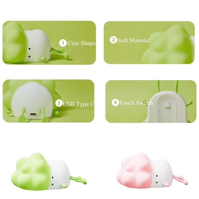 Cute Vegetable Cabbage Night Light Silicone Lamp