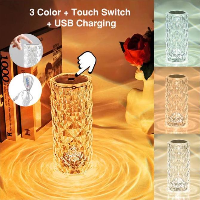 LED Crystal Rose Table Lamp Atmosphere Lamp Night Light