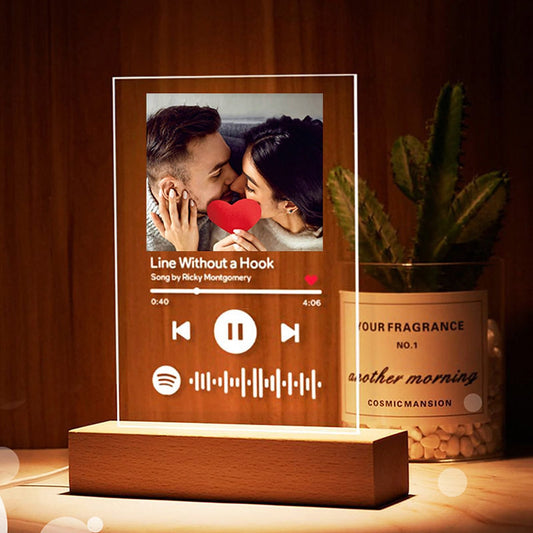 First-home gift for couples custom acrylic song code night light on table